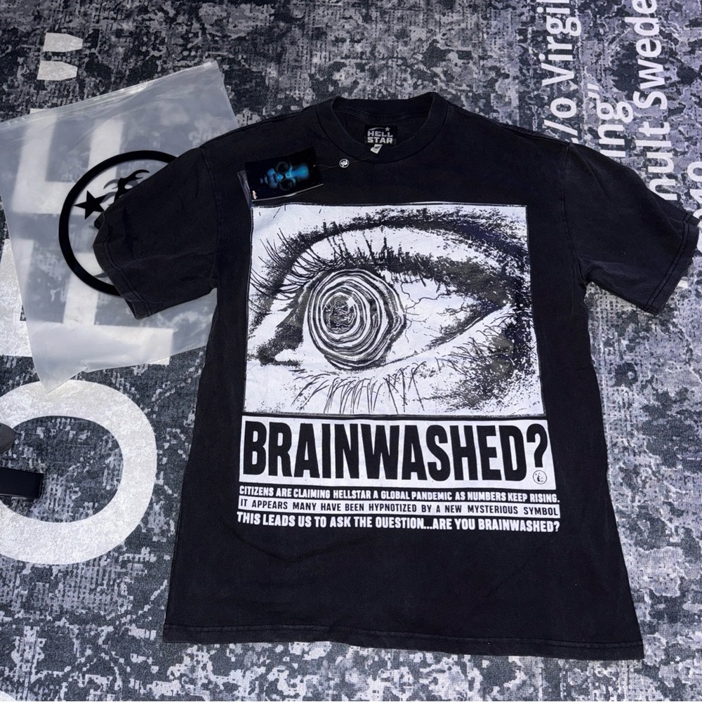 Black Graphic T-Shirt with Eye Design